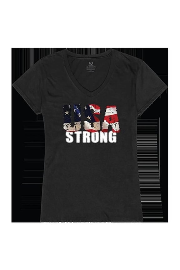 USA Strong 1 Graphic V-Neck T-Shirts, Black - Small