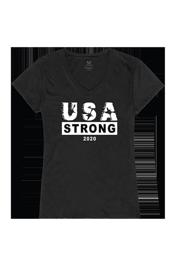 USA Strong 3 Graphic V-Neck T-Shirts, Black - 2XL