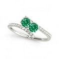 thumbnail image 1 of USA Studs R781-EM-D-.25-14W-vs-2 0.25 14K White Gold Emerald Two Stone Rings, vs-2 Round, 1 of 1