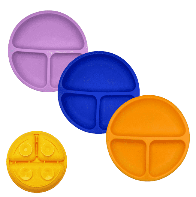 USA Baby Plates, Toddler Plates with Strong Suctions, 100% Silicone ...