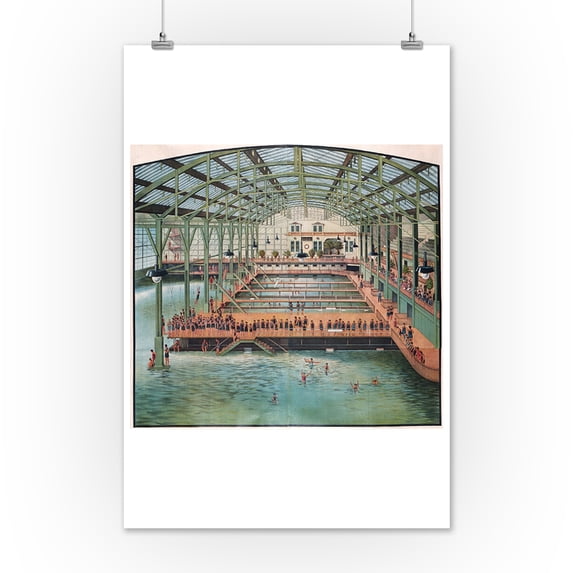 USA - Sutro Baths - (c. 1896) - Vintage Advertisement (12x18 Art Print, Wall Decor Travel Poster)