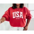 thumbnail image 1 of USA Sweatshirt, 4th of July Sweatshirt, USA Crewneck, July 4 Crewneck, Distressed Retro USA Sweatshirt, Retro America Sweatshirt, USa Hoodie All Size S-5Xl, 1 of 5