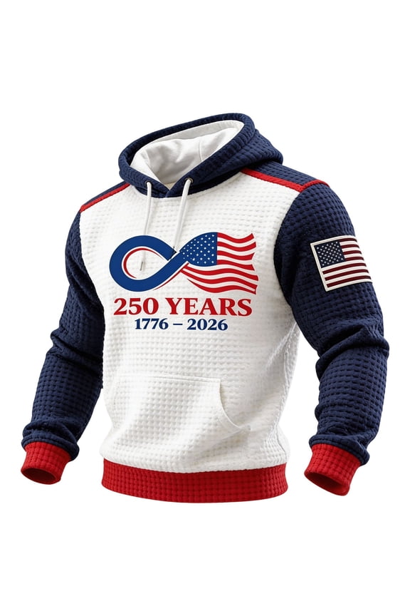 USA Sweatshirt for Women and Men - 250th Anniversary American Flag Hoodie, Patriotic Independent Style Long Sleeve Pullover
