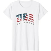 USA Swimming American Flag Team Sport Athlete Support T-Shirt