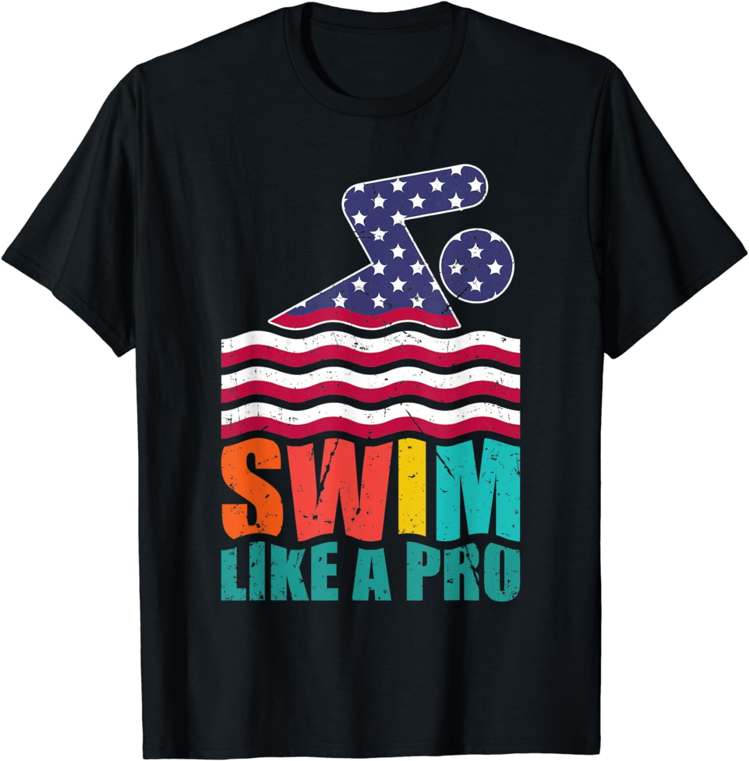 USA Swimming Team Sports Athlete US Swim Aquatic Design T-Shirt ...