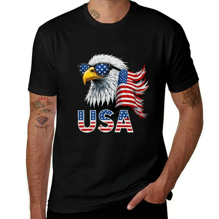 USA T Shirt American Flag Men Women Kids Eagle Patriotic T-Shirt