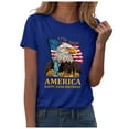 thumbnail image 1 of 4th of July Shirts Women American Flag Patriotic Shirts USA Star Stripes Graphic T Shirt Short Sleeve Summer Tees Blue,2XL, 1 of 6
