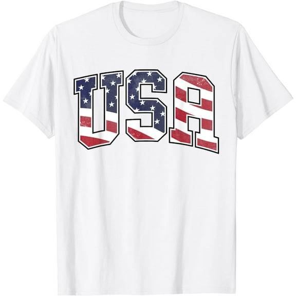 USA T Shirt Women Men Kids Graphic Patriotic American Flag T-Shirt