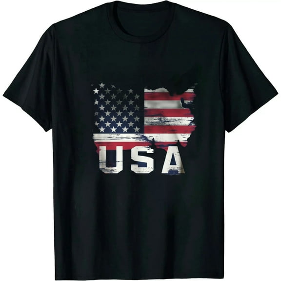 USA T Shirt Women Men Kids Patriotic American Flag July 4th T-Shirt