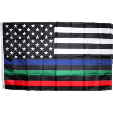 3x5 Embroidered USA Thin Green Line Border Patrol Flag – Nylon, Trade Winds