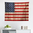 thumbnail image 1 of USA Tapestry, Fourth of July Independence Day Damaged Wooden Fence Looking Freedom, Fabric Wall Hanging Decor for Bedroom Living Room Dorm, 2 Sizes, Cream Red Navy Blue, by Ambesonne, 1 of 1