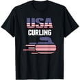 thumbnail image 1 of USA Team Curling Rock Jersey - Vintage Winter Sports Lovers T-Shirt, 1 of 4
