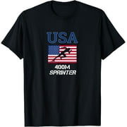USA Team Sport Runner American Track and Field Sprinter 400m T-Shirt