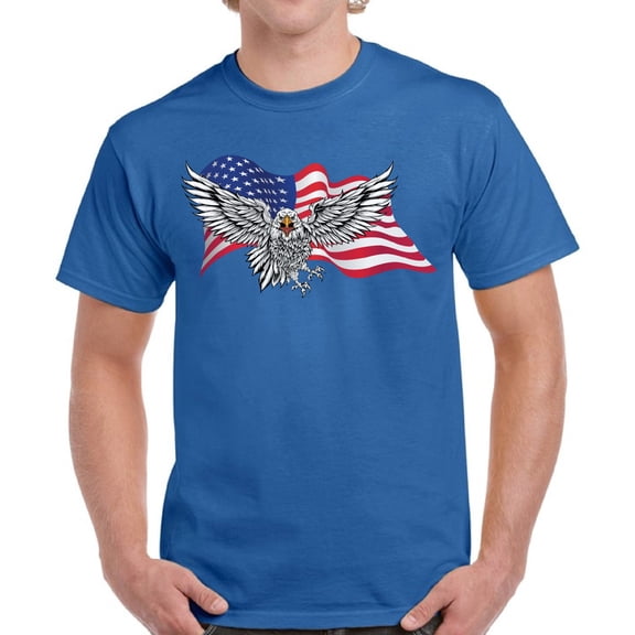 USA Tee for Men - Graphic Tshirts - American Flag Patriotic 4th of July Party