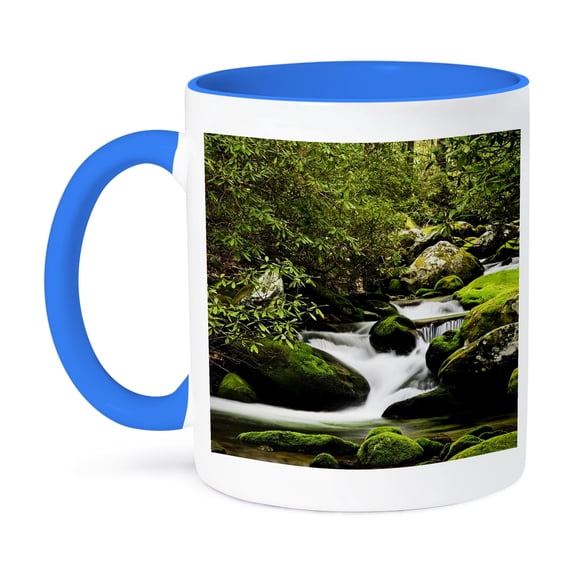 3dRose, USA Tennessee, Great Smoky Mountains, Roaring Fork - US43 BJY0026 - Jaynes Gallery, 15oz Two-Tone Blue Mug