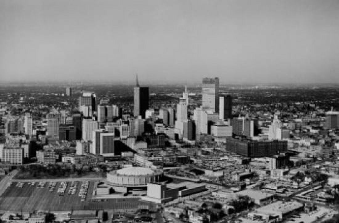 USA Texas Dallas Aerial view of city Canvas Art - (18 x 24)
