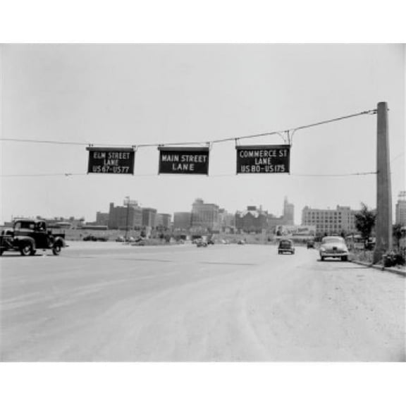 USA Texas Dallas Skyline From Texas Route 1 Approach Poster Print