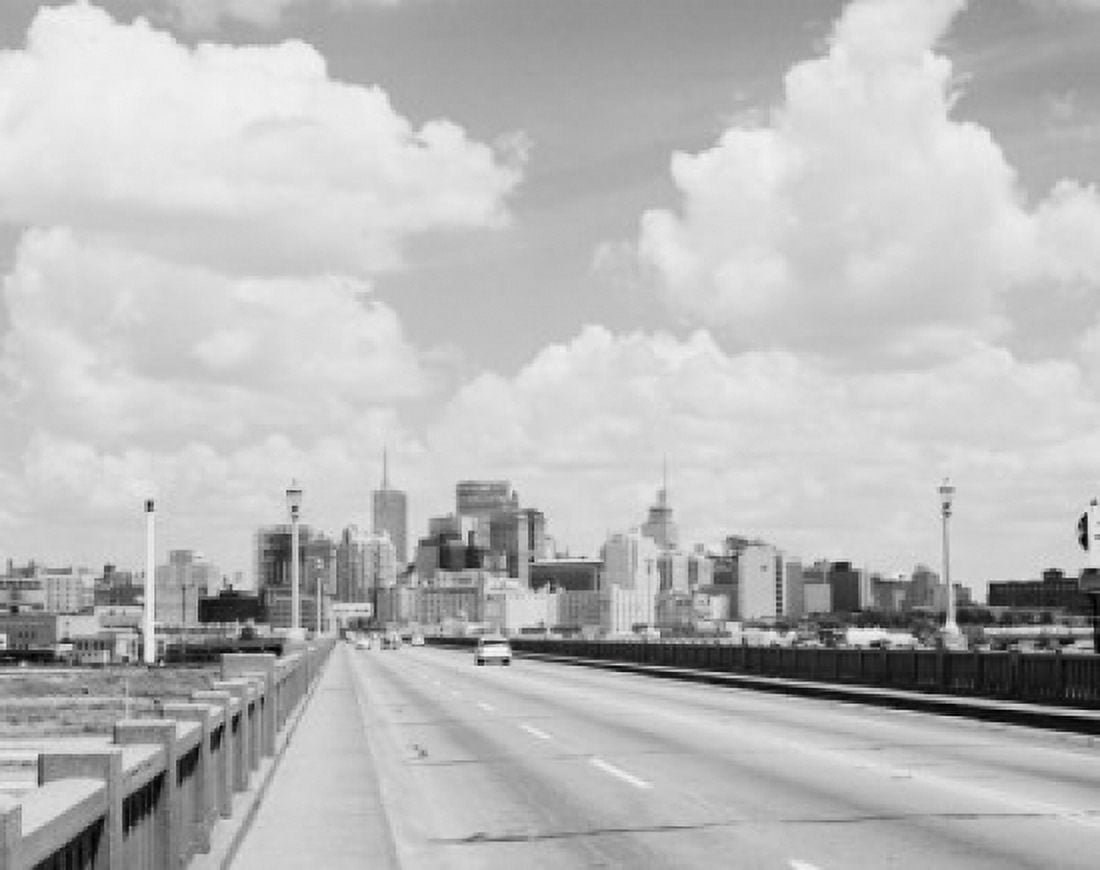 USA Texas Dallas Trinity River Bridge leading to downtown Canvas Art - (24 x 36)