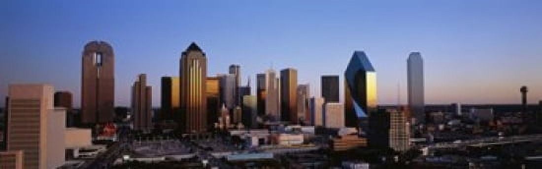 USA Texas Dallas sunrise Canvas Art - Panoramic Images (18 x 6)