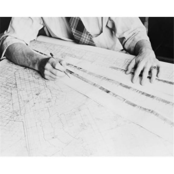 USA Texas Midland Transfer to map of data transcribed on well log will enable the Shell Oil Company map maker in Poster Print - 18 x 24