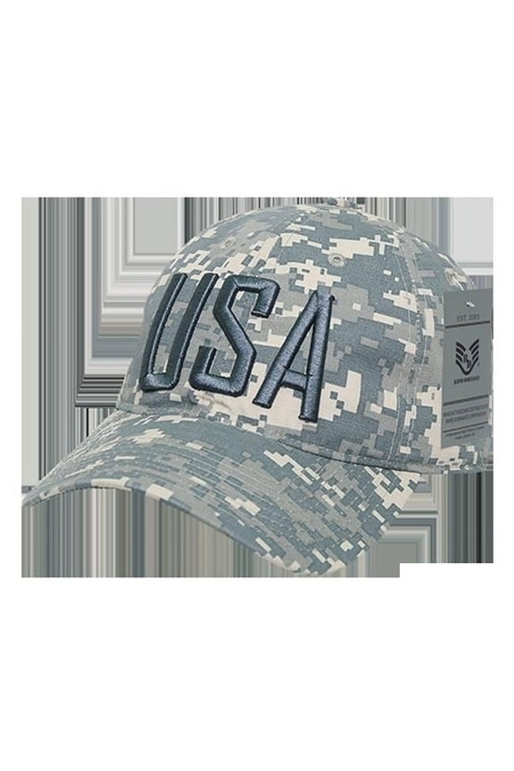 USA Text Relaxed Ripstop Cap - ACU