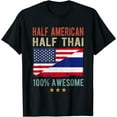 thumbnail image 1 of USA Thailand Flag Half American Half Thai T-Shirt, 1 of 4