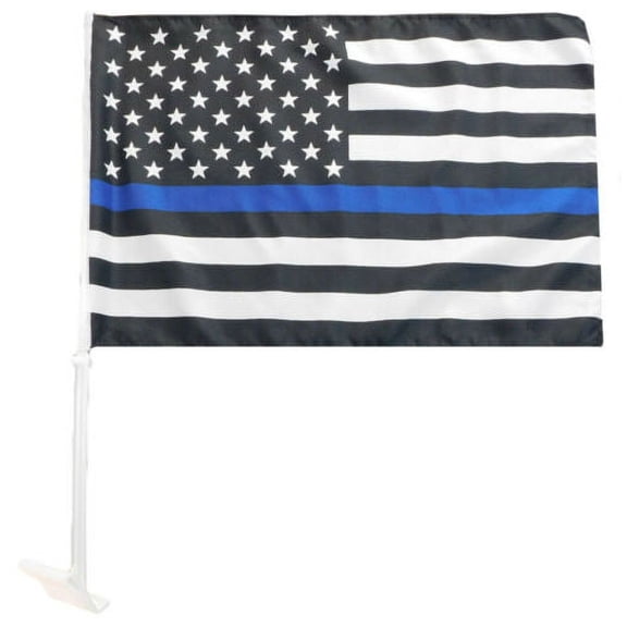 USA Thin Blue Line Police Memorial 12x18 12"x18" Polyester Car Vehicle Flag