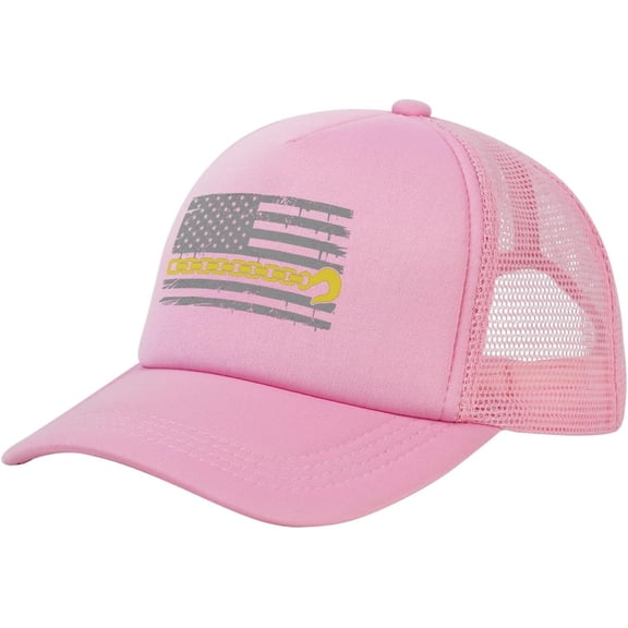 USA Thin Yellow Line Flag Tow Truck Driver Baseball Cap Canvas Mesh-Back Cap