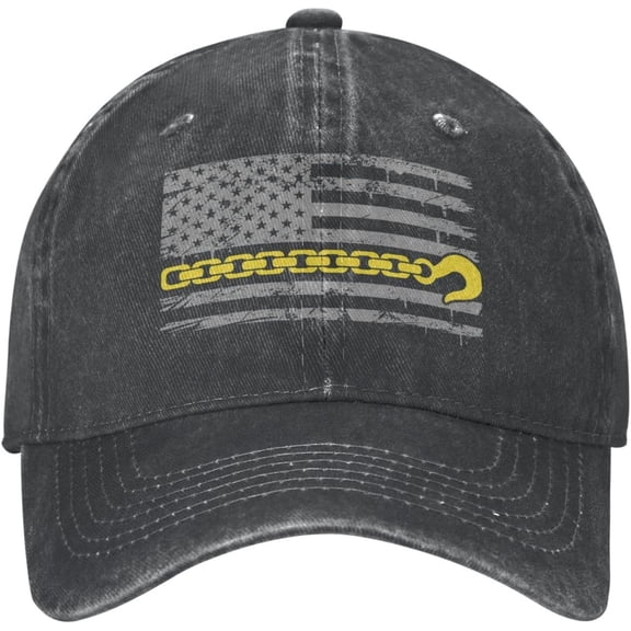 USA Thin Yellow Line Flag Tow Truck Driver Vintage Hat Adjustable Baseball Cap Dad Cap Unisex Hat