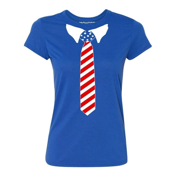 USA Tie Tuxedo 4th of July Wedding Party Ceremony Women's T-shirt, M, Royal