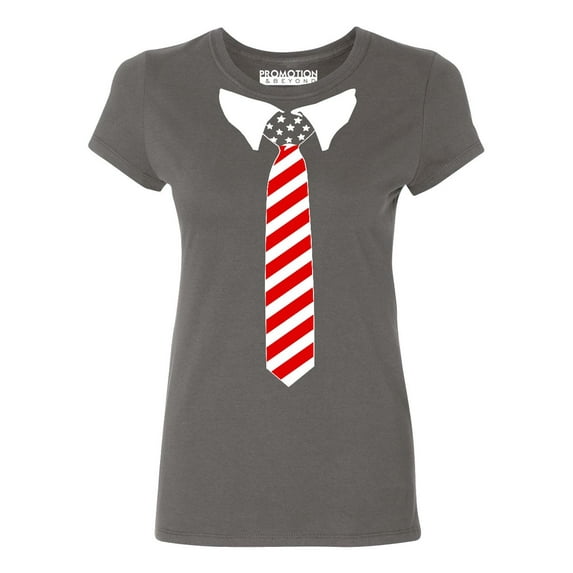 USA Tie Tuxedo 4th of July Wedding Party Ceremony Women's T-shirt, XL, Charcoal