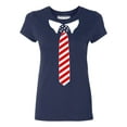 thumbnail image 1 of USA Tie Tuxedo 4th of July Wedding Party Ceremony Women's T-shirt, XL, Navy, 1 of 2