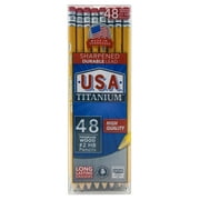 USA Titanium Pre-Sharpened #2 HB Pencils – 48 Count, Latex-Free, PMA Certified