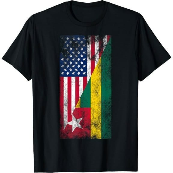 USA & Togo Flags - United States of America, Togolese T-Shirt100% pure cotton