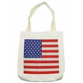 thumbnail image 1 of USA Tote Bag, Fourth of July Independence Day Burlap Looking Retro Vintage Country Pastel Color, Cloth Linen Reusable Bag for Shopping Books Beach and More, 16.5" X 14", Cream, by Ambesonne, 1 of 2