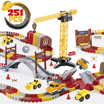 USA Toyz 251pk Multi-color Child Construction Toys Track Car Set