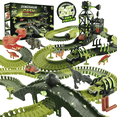 thumbnail interactive-video image 1 of Dinosaur Race Track STEM Playset 225 Pieces Summer Toy for Kids Ages 3+, 1 of 12