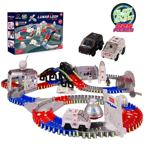 NASA Space Race Track STEM 225 Pieces Summer Indoor Toy Kids Ages 3+