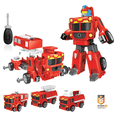 thumbnail image 1 of USA Toyz Red Bots Firetruck Vehicle Playset Trucks Toys for Kids Ages 3+ (19 Pieces), 1 of 7
