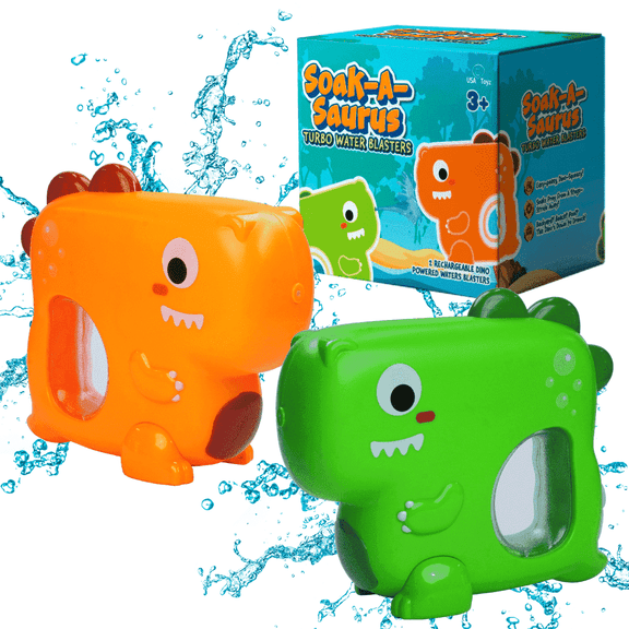 USA Toyz T-Rex Dino Summer Water Blaster Rechargeable Electric Fast-Fill 2-Pack