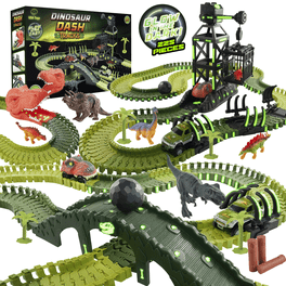 Happyline Dinosaur Train Toys 216 Pcs Dinosaur Race Car Track Park with 7 Dinosaurs Jurassic Dinosaur World Multiple Tracks Change Walmart