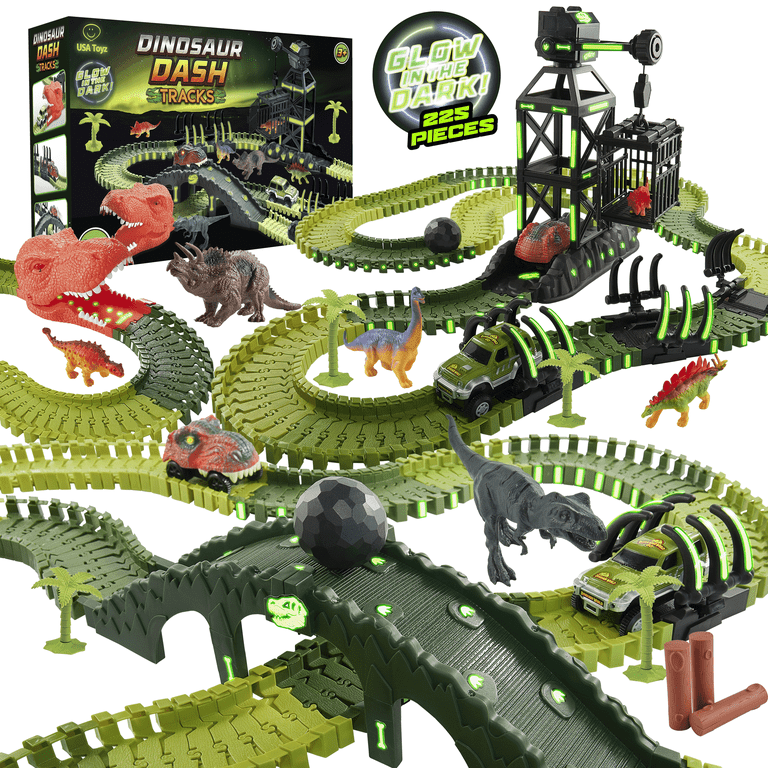 USA Toyz Dinosaur Dash Track STEM Set Toy 6 Dinosaurs LED Dino Car 225 Piece Tracks for Kids Ages 3 Shop Black Friday Deals for 2024 Walmart