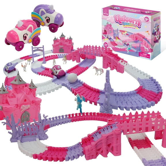 USA Toyz Unicorn Speedway 225 Piece Tracks Summer Travel Toy for Kids Ages 3+