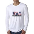 thumbnail image 1 of USA Triathlon - Olympic Games - Rio - Flag Men's Long Sleeve Grey T-Shirt, 1 of 2