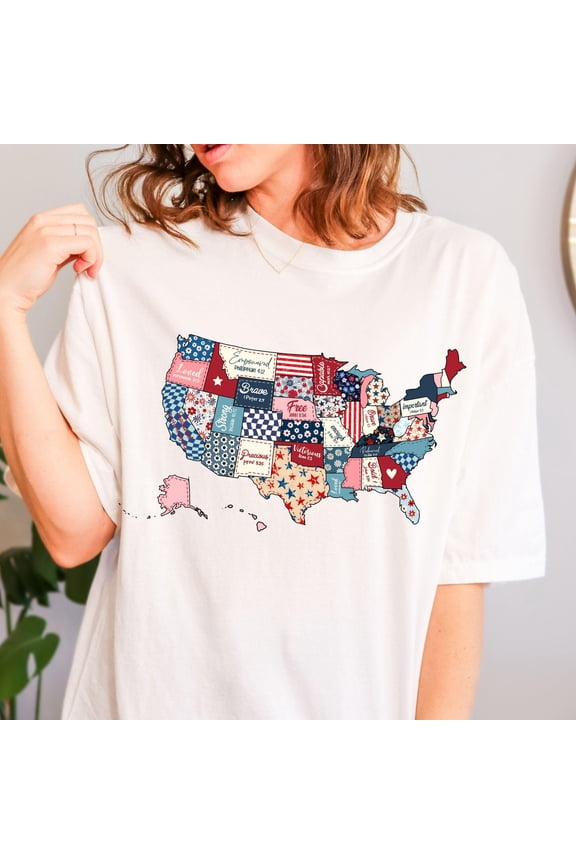USA Tshirt America Map Tshirt United States Map Shirt USA Shirt for 4 of July Independent