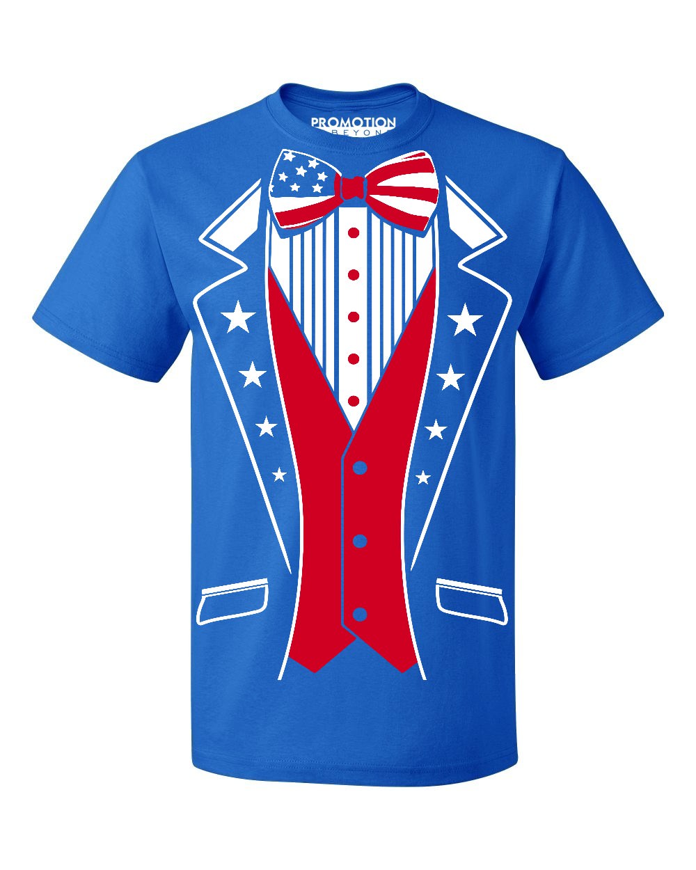 USA Tuxedo Patriotic 4th of July Men's T-shirt, L, Royal - image 1 of 2