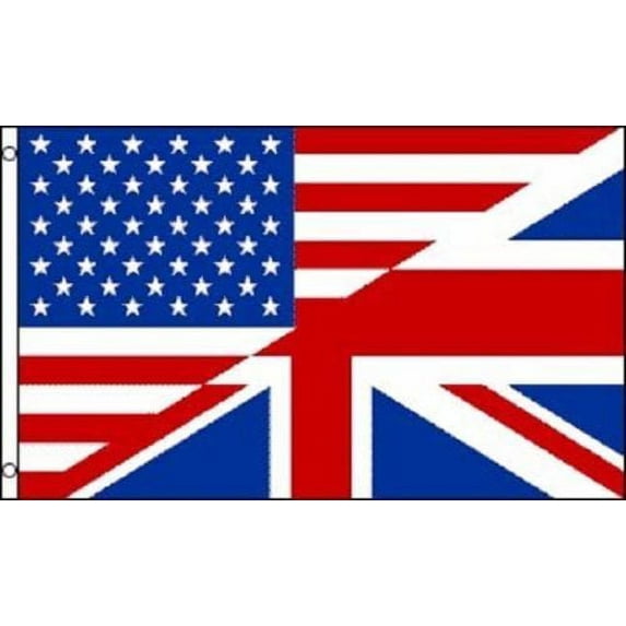 USA UK United Kingdom British American Friendship Flag Banner Pennant 3x5 100D