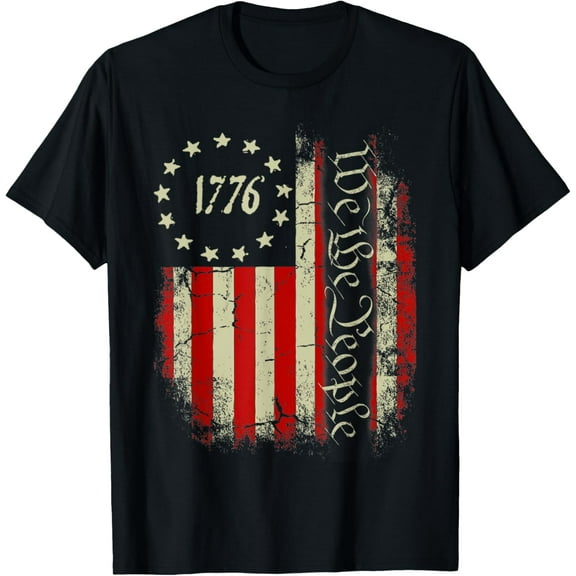 USA US Flag Patriotic 4th of July America T-ShirtMen and women, Black T-shirt, size: Extra large