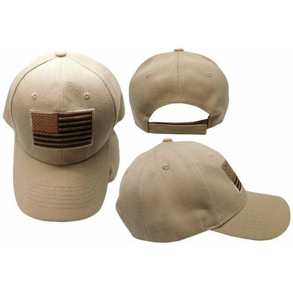 USA US U.S. America American Flag Khaki Tan Patch Baseball Cap CAP610A Hat
