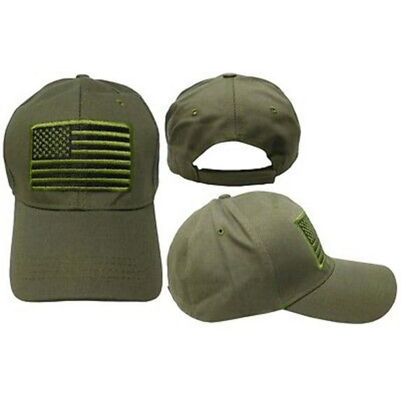 USA US U.S. America American Flag OLIVE GREEN Patch MILITARY TRUMP 2024 Cap Hat
